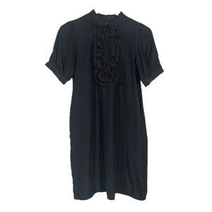 213 Ruffle Button Front Short Sleeve Dress Size S